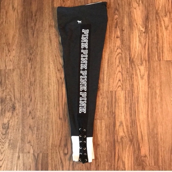 VS PINK Cotton High Waist Ankle Lace-Up Leggings - Picture 2 of 8